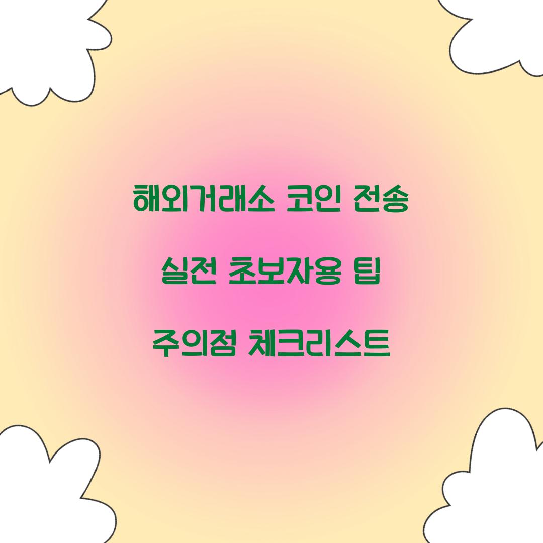 해외거래소 코인 전송