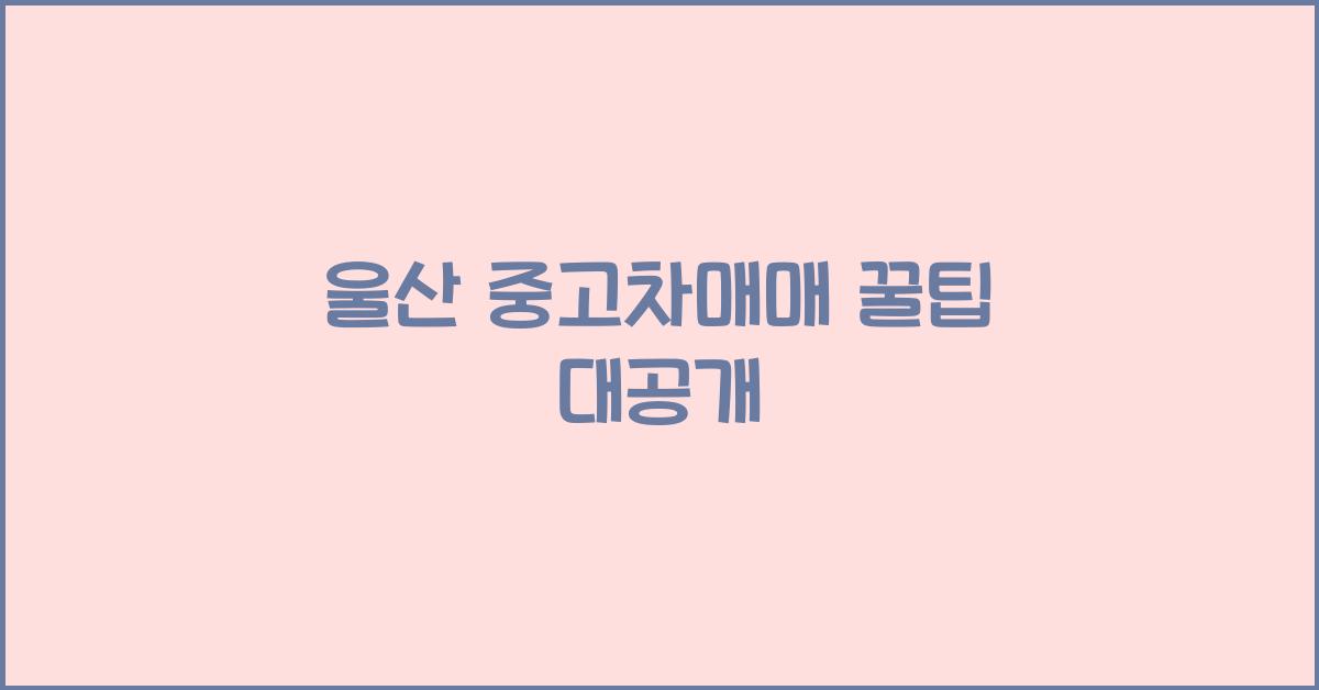 울산 중고차매매