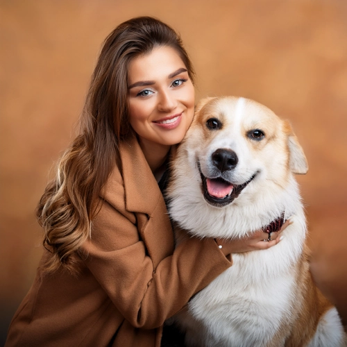 강아지와 주인이 함께 있는 사진2