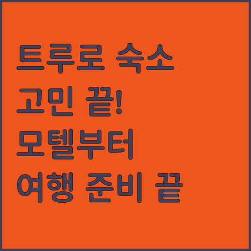 트루로 숙소 고민 끝 스톤하우스 모텔..