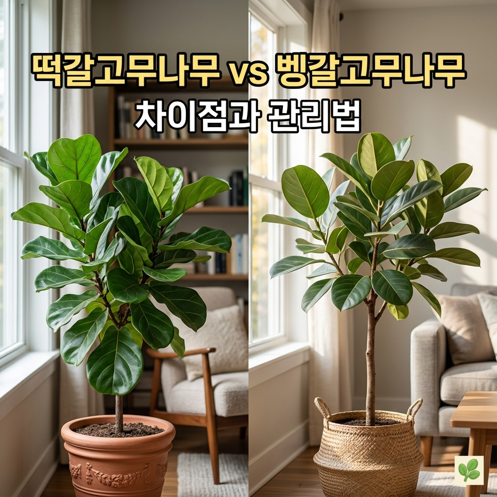 떡갈고무나무 vs 벵갈고무나무 차이점과 키우기