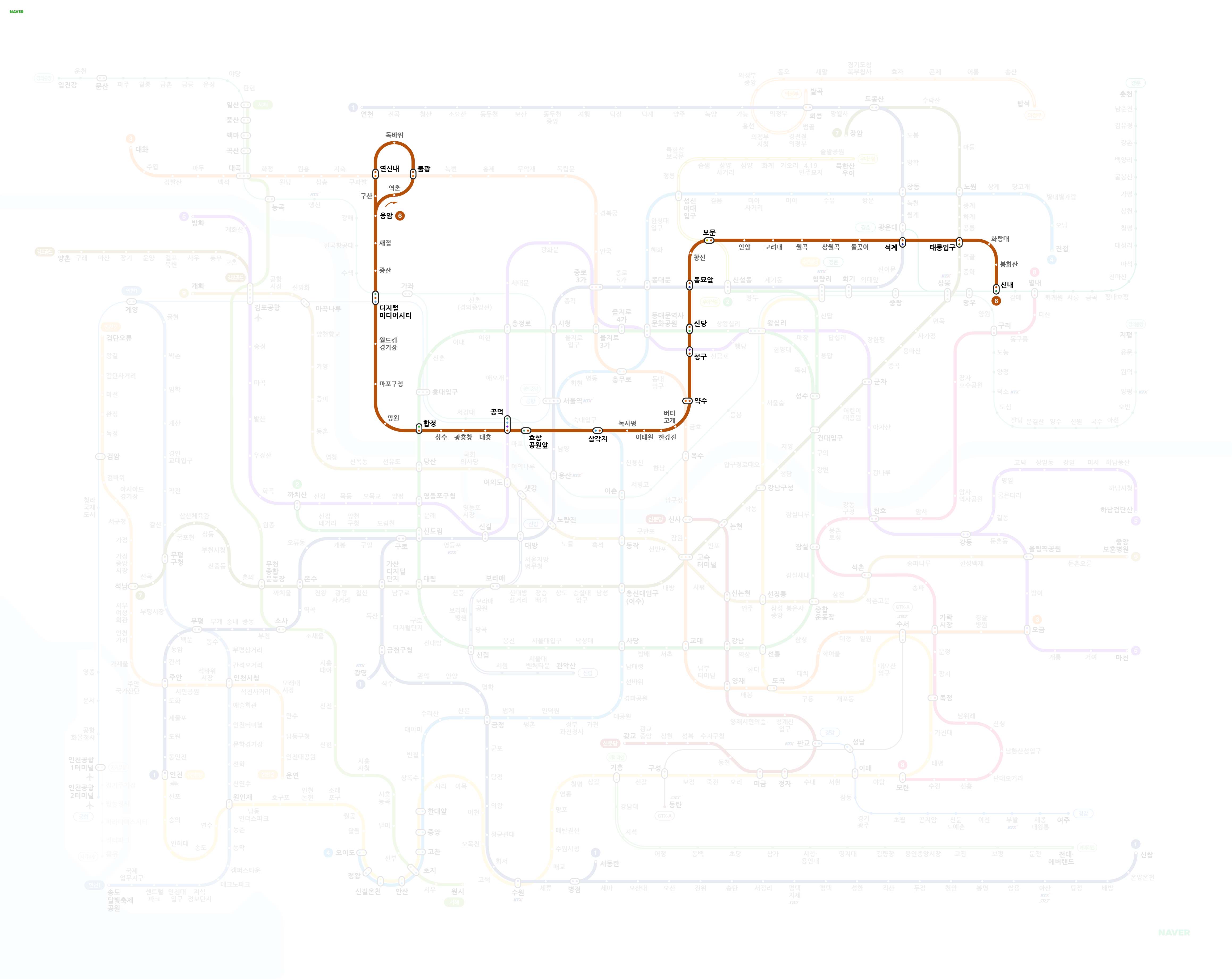 서울 지하철 노선도 크게 보기 다운로드 안내