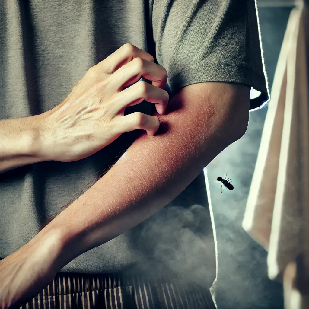 팔 긁는 이미지