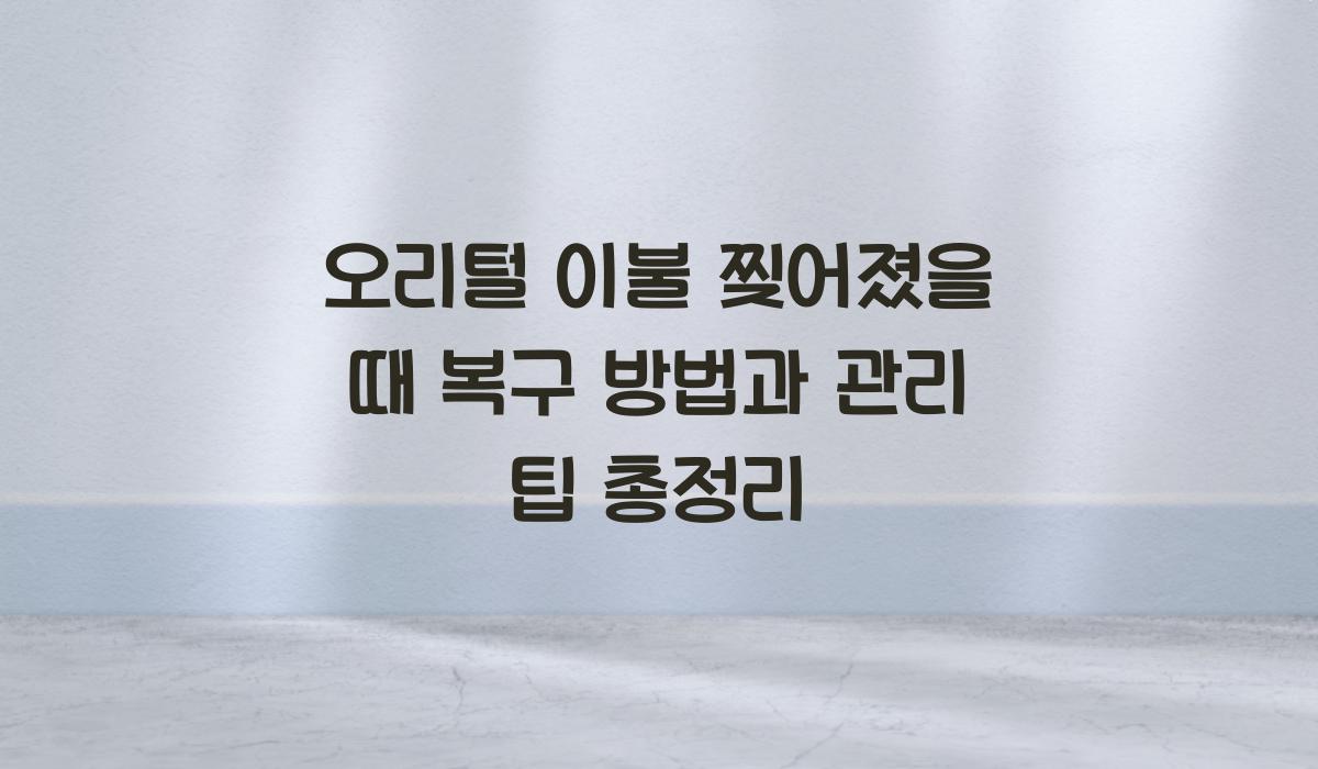 오리털 이불 찢어졌을 때 복구 방법