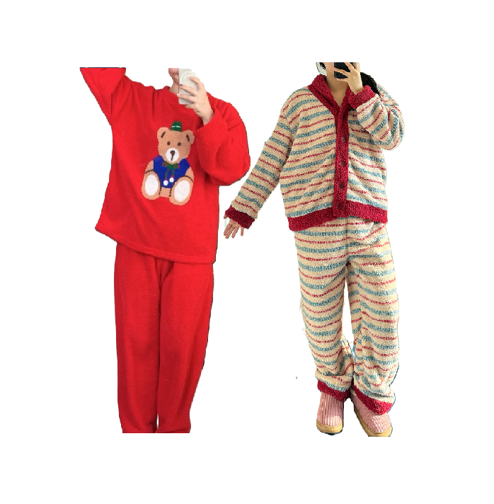 파자마 파티 황신혜의 같이 삽시다 수면잠옷 황신혜 빨간색 곰돌이 잠옷 &amp; 장윤정 스트라이프 잠옷 패션