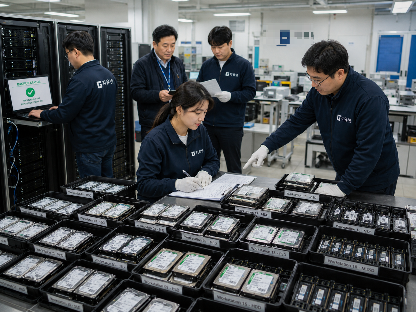 NAS를 사용하는 연구소에서도 워크스테이션 로컬 저장장치에 남은 연구자료 가능성을 확인하는 장면