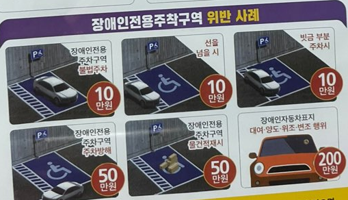 장애인전용주차구역 위반사례