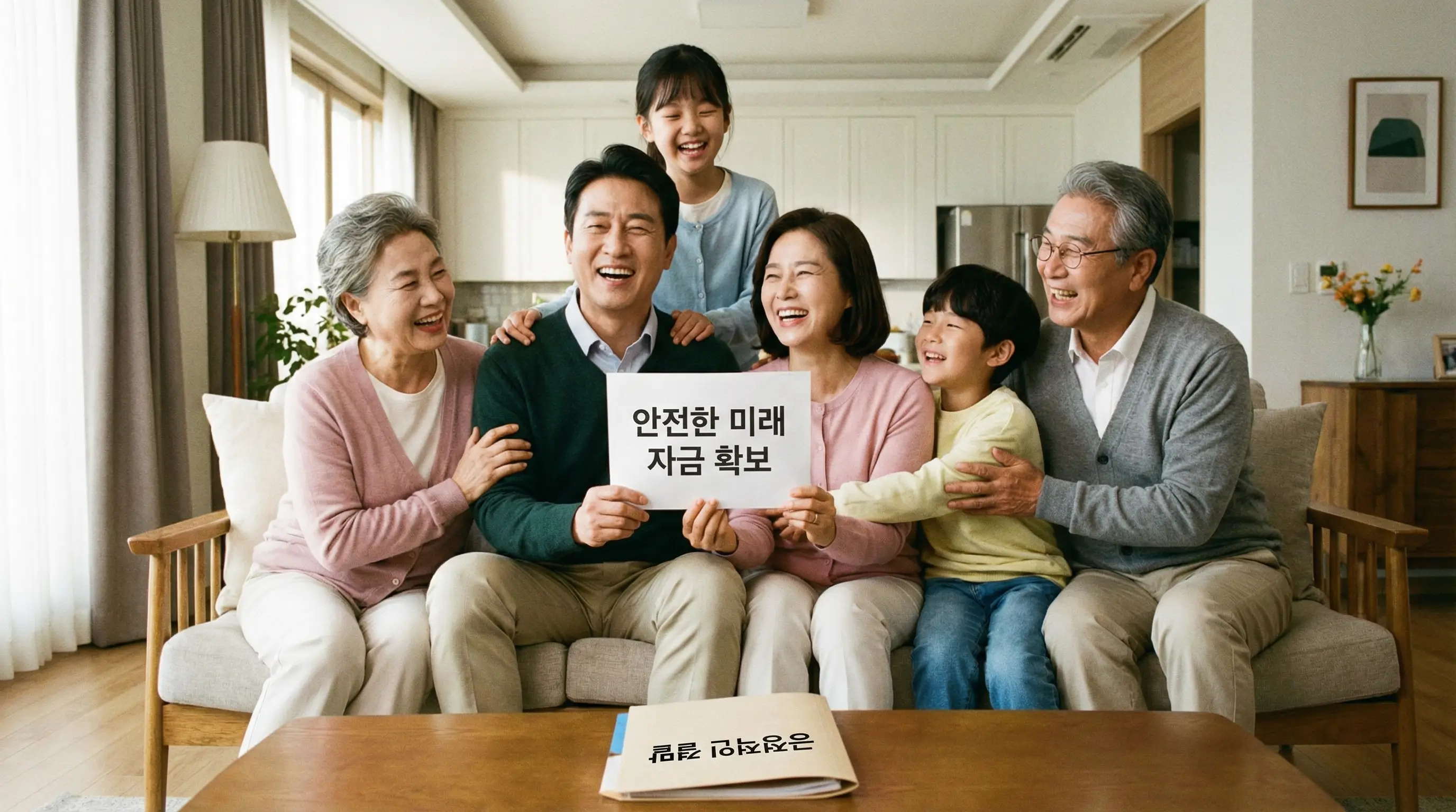 안전하게 추가 자금을 확보하고 걱정 없이 미소 짓는 긍정적인 결말 이미지