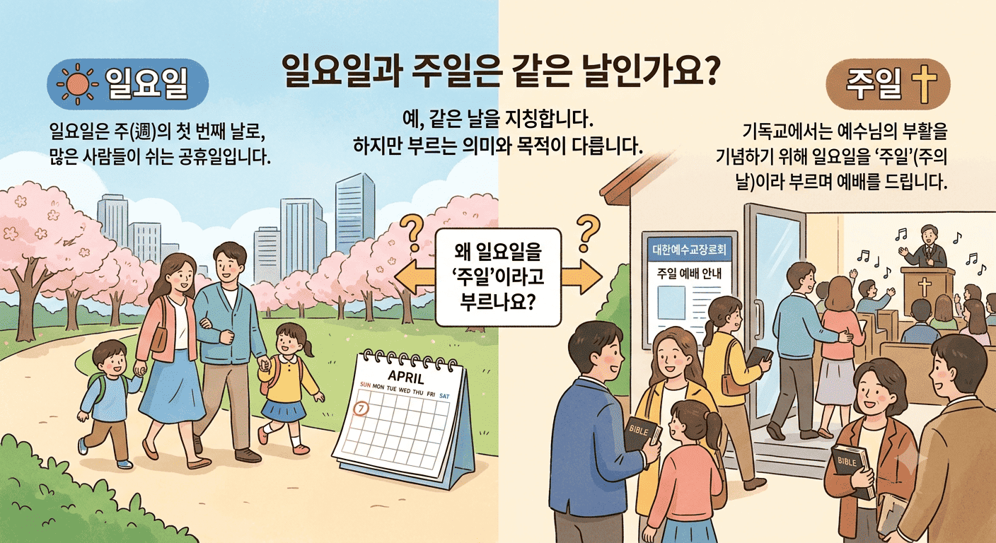 일요일과 주일은 같은 날인가? 우리는 왜 일요일을 &lsquo;주일&rsquo;이라고 부르는가