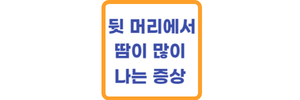 뒷 머리에서 땀이 많이 나는 증상