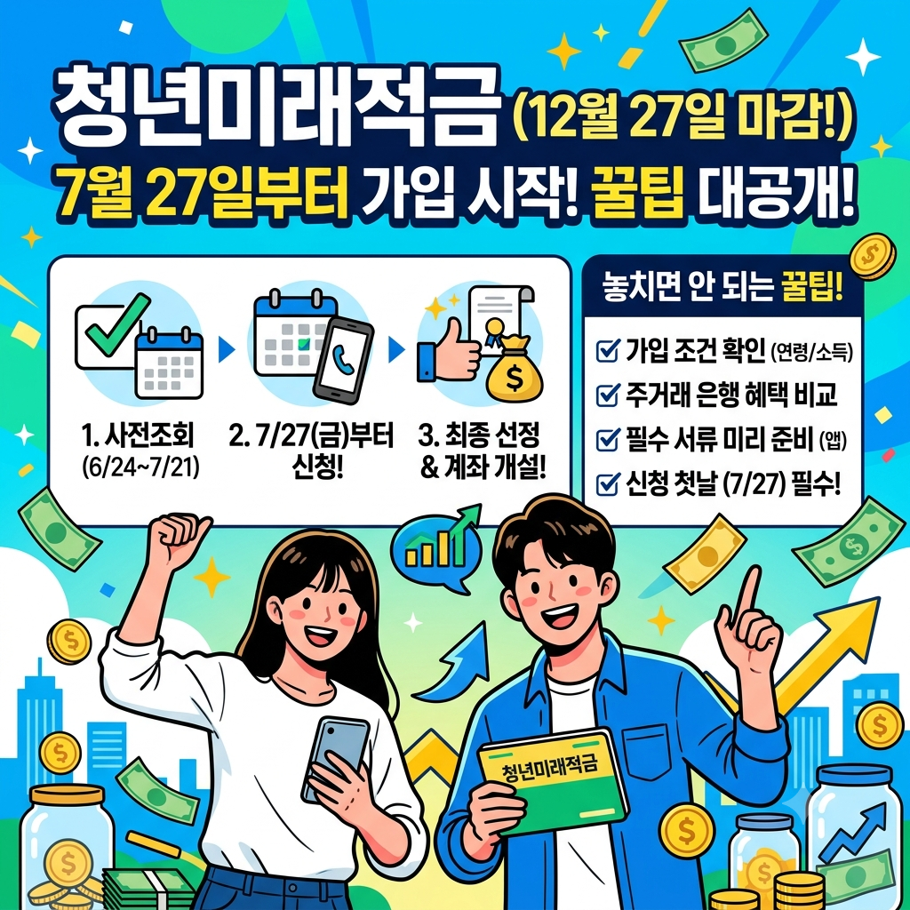 청년미래적금 7월 27일이후 계좌개설 방법 확인하기