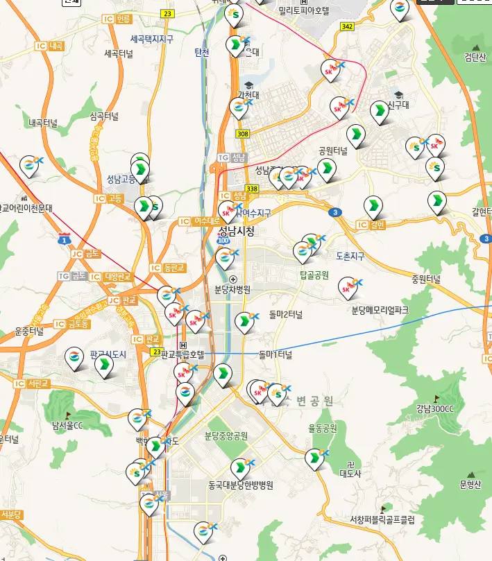 성남시 세차장 위치