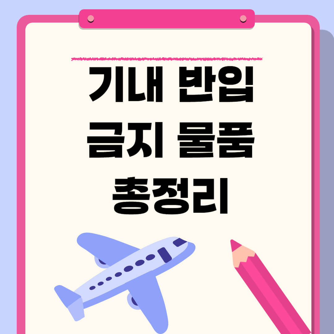 기내 반입 금지물품 총정리