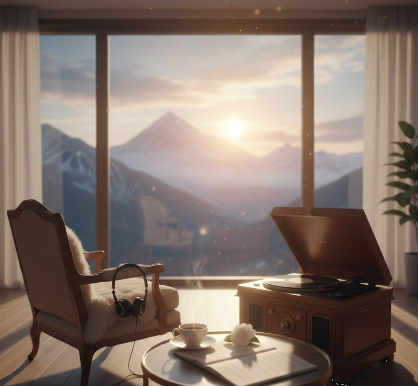 새해 아침 음악 관련 그림