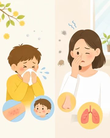 연령별 알레르기 증상 변화 비교7