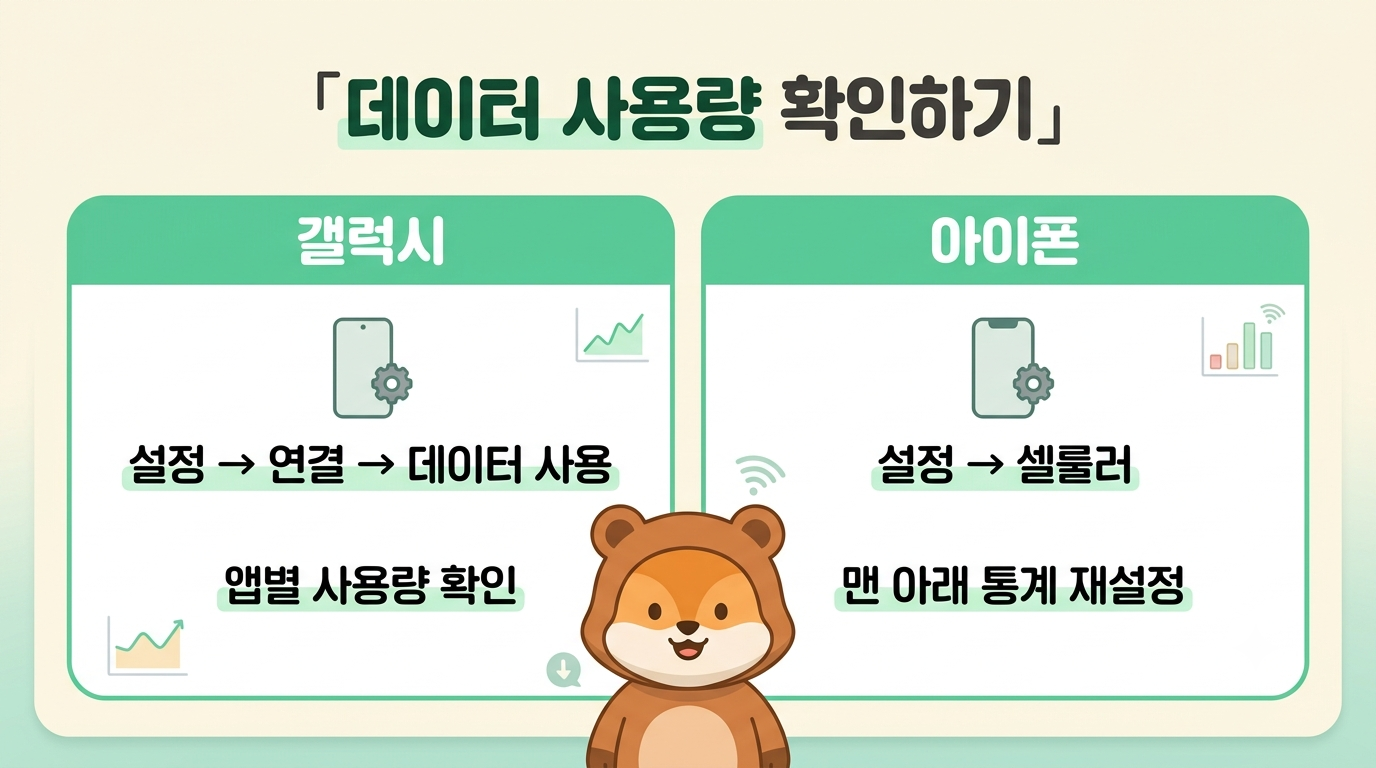 스마트폰 데이터 사용량 확인하고 절약하는 법 (갤럭시&middot;아이폰)