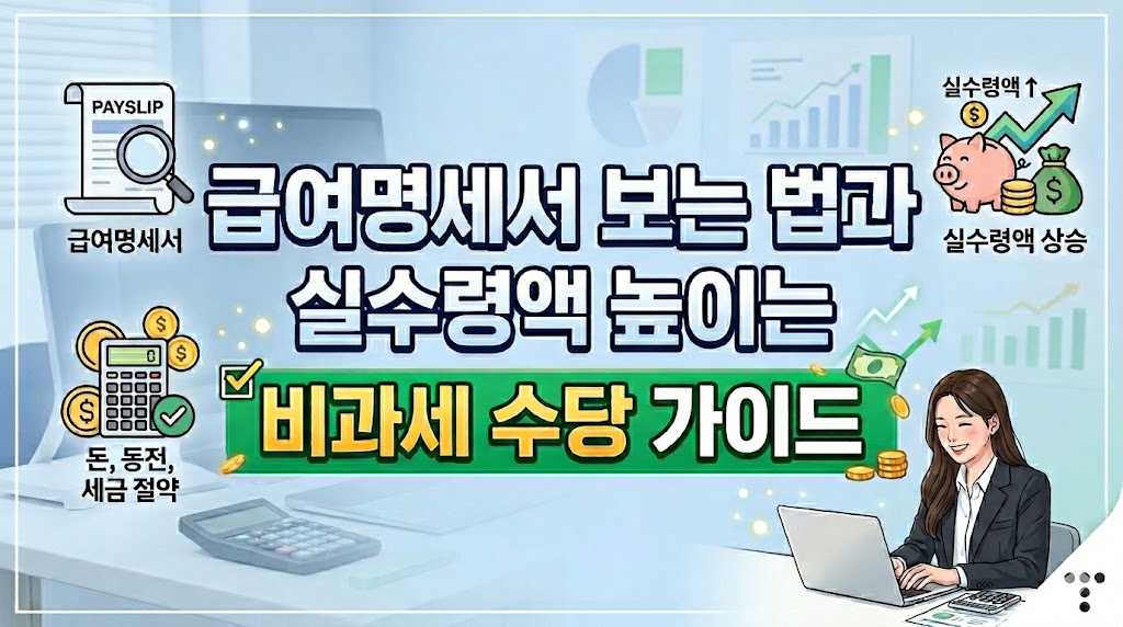 2026년 기준 직장인 급여명세서 보는 법 및 식대, 자가운전보조금, 육아수당 등 비과세 수당 항목 완벽 해독으로 소득세 줄이고 실수령액 높이는 세금 절세 가이드