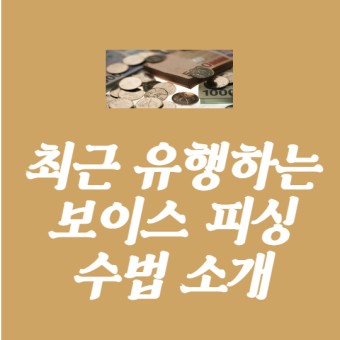 보이스피싱 당하면 곤란한 상황