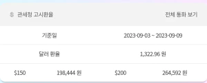 통관알리미-관세청-고시환율