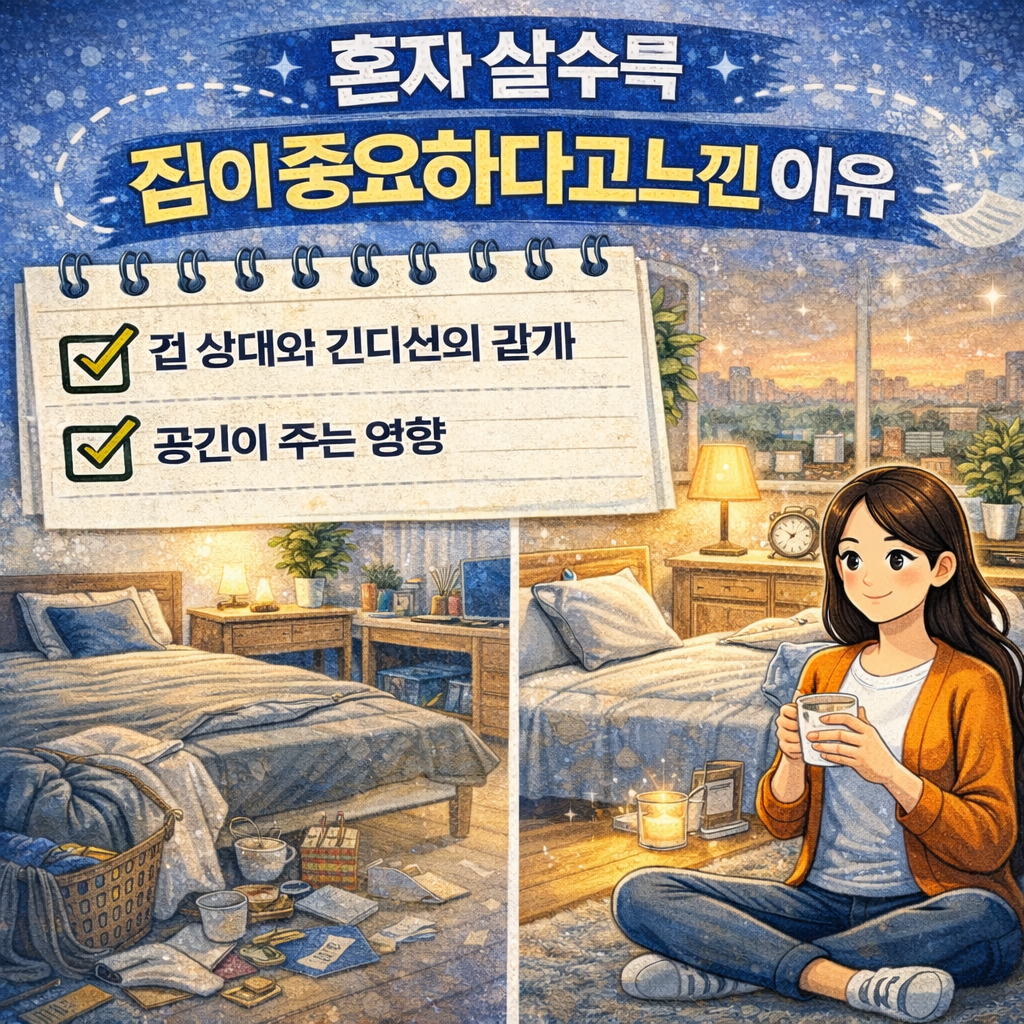 혼자 살수록 집이 중요하다고 느낀 이유-집 상태와 컨디션의 관계, 그리고 공간이 주는 영향
