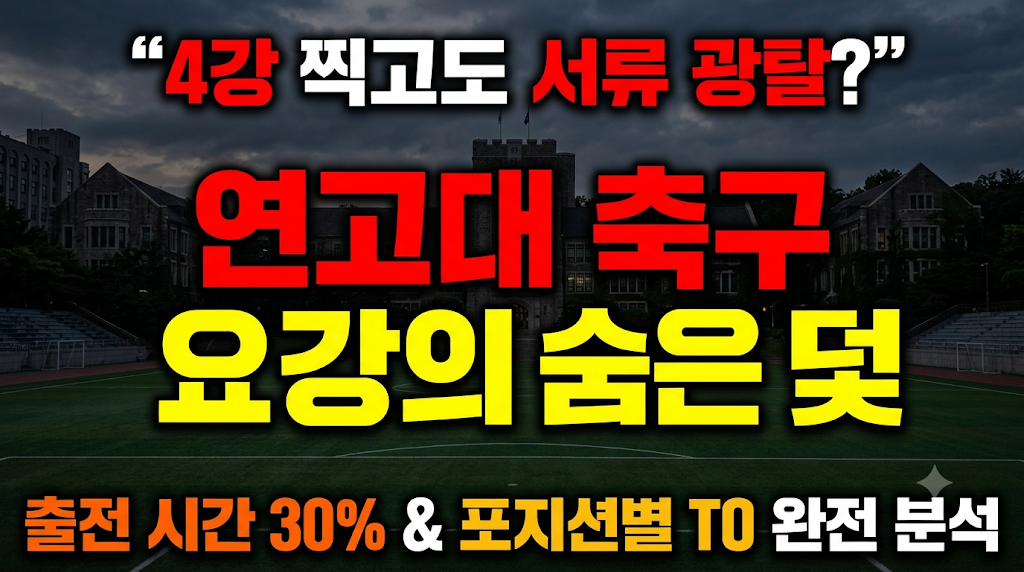 연세대, 고려대 축구 특기자 요강 뜯어보다가 발견한 뜻밖의 컷트라인 구조