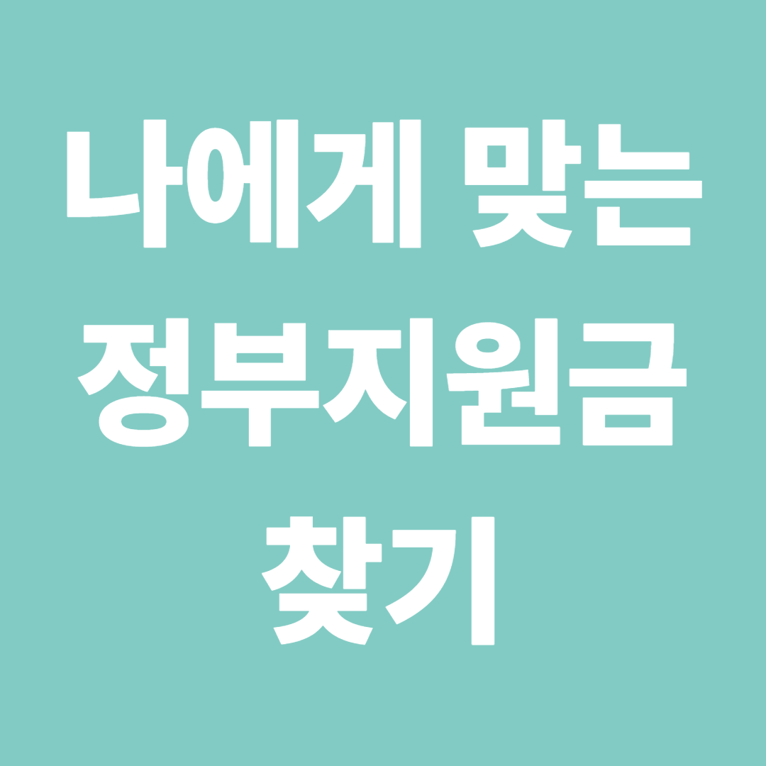 나에게 맞는 정부지원금 찾기