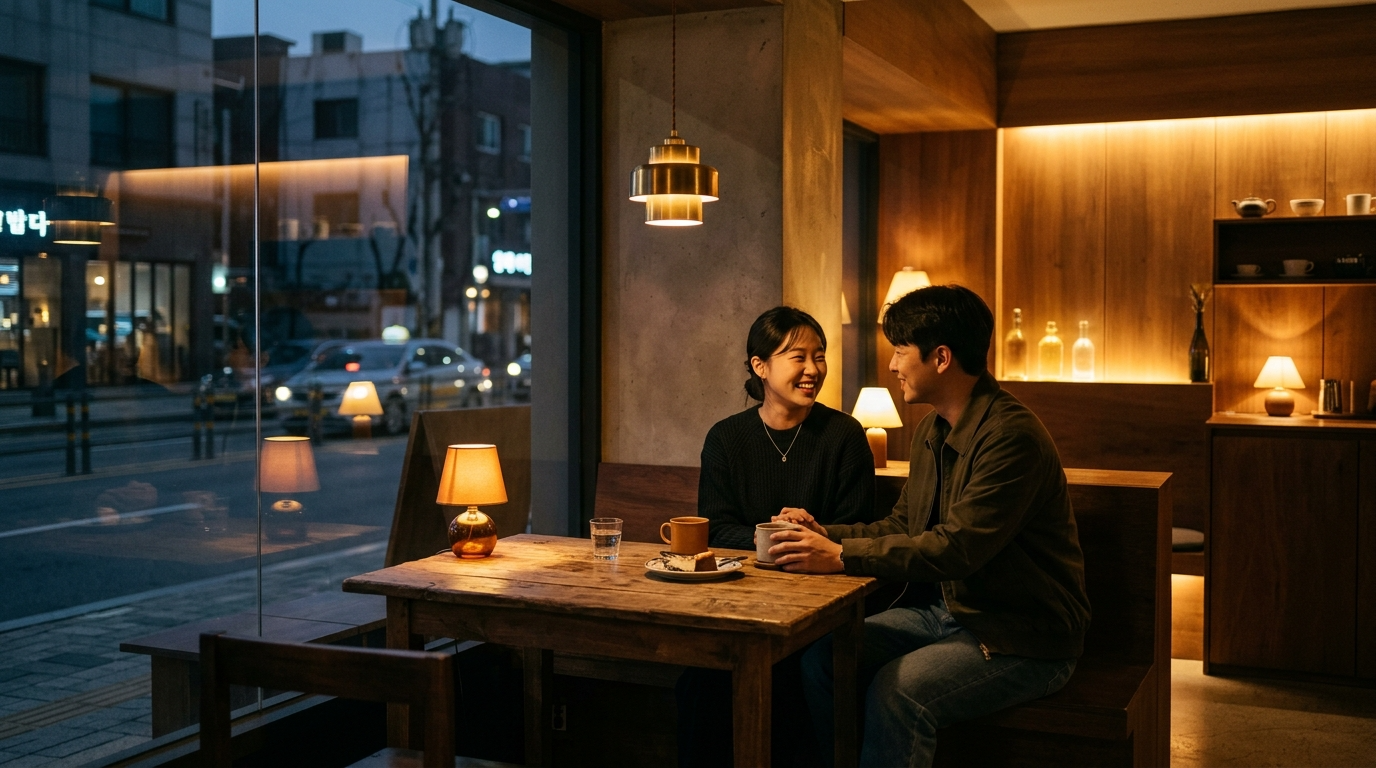 간접조명으로 밤 분위기가 더 좋아져요