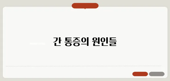 간 위치 통증과 의심해야 할 질환
