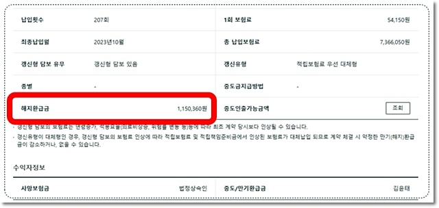 내가 낸 보험료 해지환급금