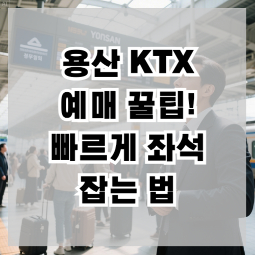 용산KTX예매 꿀팁! 빠르게 좌석 잡는 법 공개