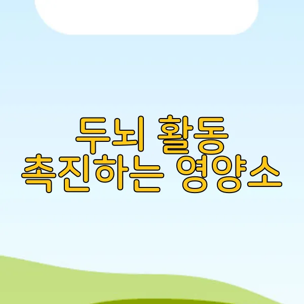 두뇌 활동 촉진하는 영양소