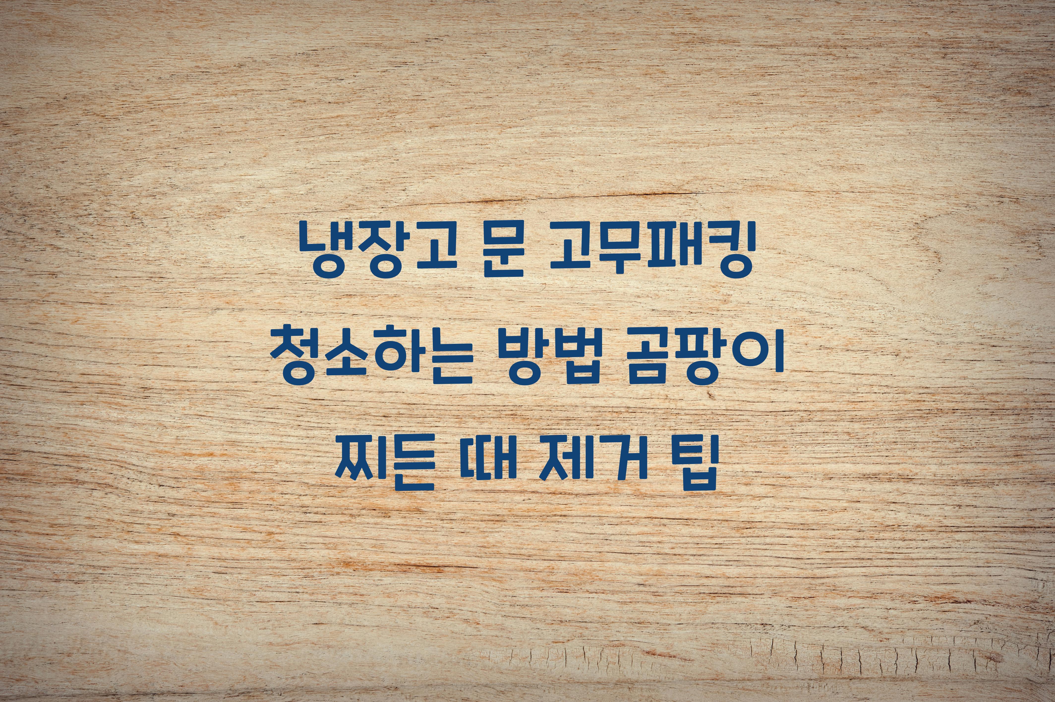 냉장고 문 고무패킹 청소하는 방법