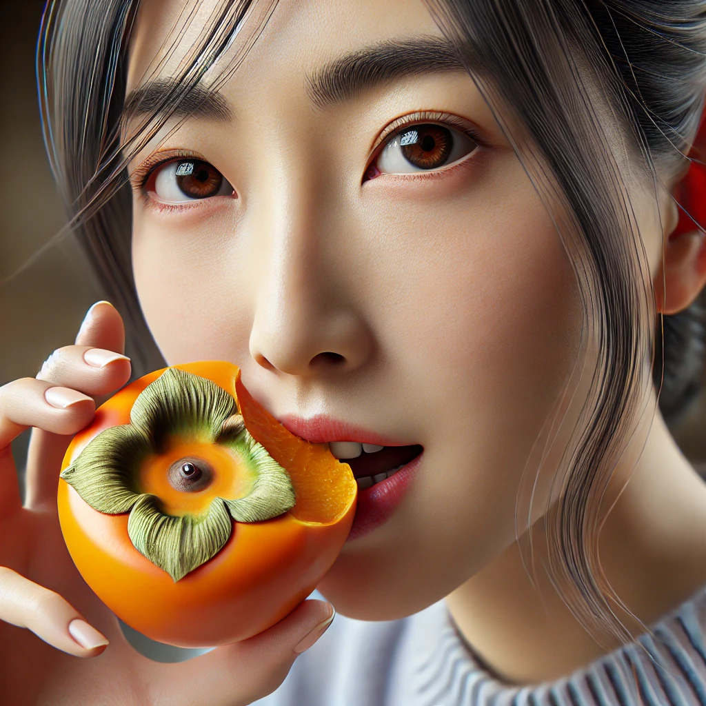 과일-감을-먹는-여자