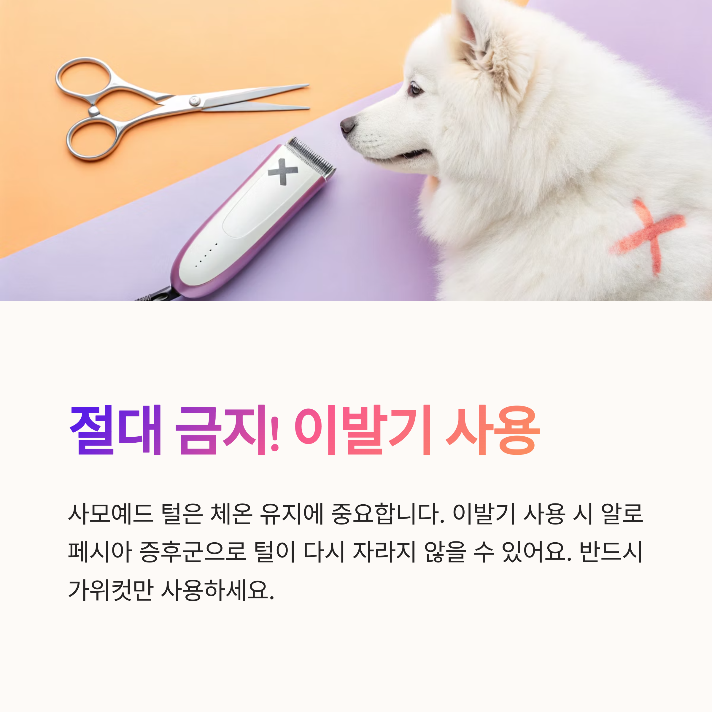 절대 금지! 이발기 사용