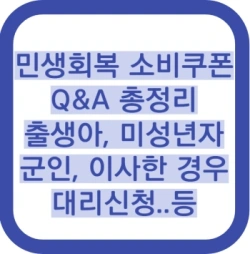 2025 민생회복 소비쿠폰 신청 Q&A