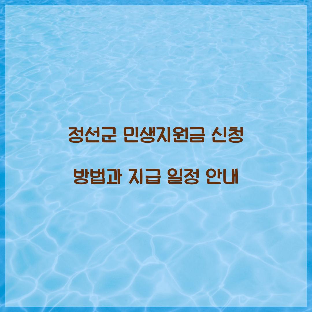 정선군 민생지원금 신청