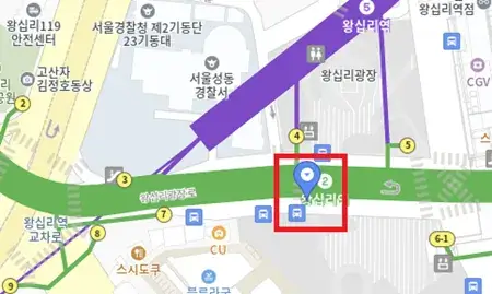 왕십리역 인천공항 6010번 공항버스 타는 곳
