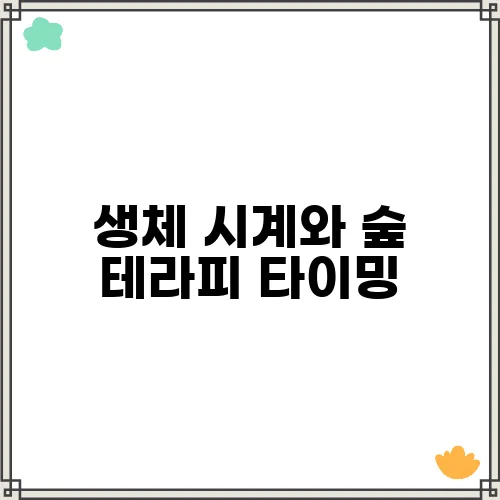 생체 시계와 숲 테라피 타이밍