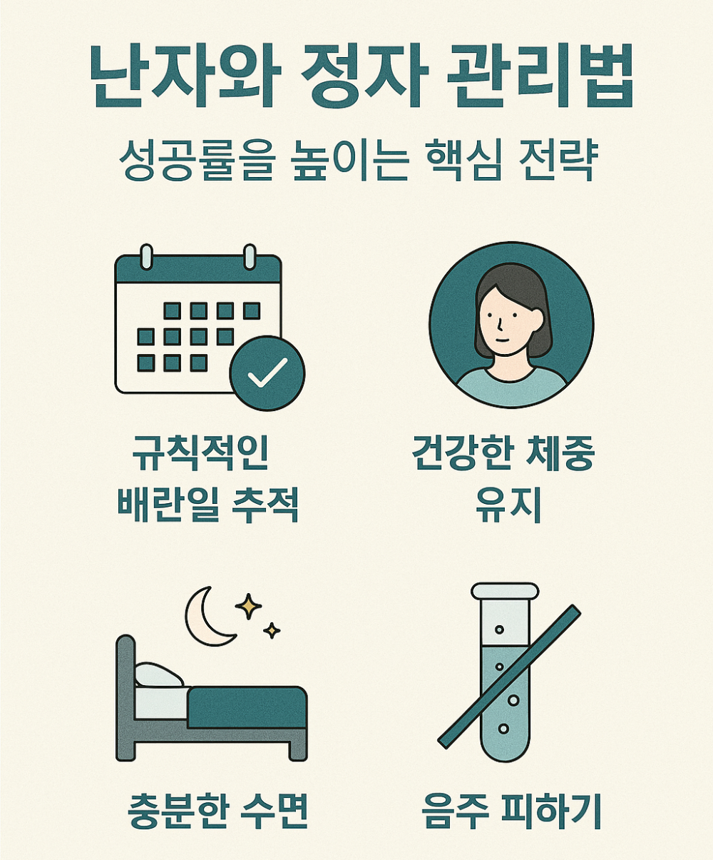 난자와 정자 관리법, 성공률을 높이는 핵심 전략 인포그래픽