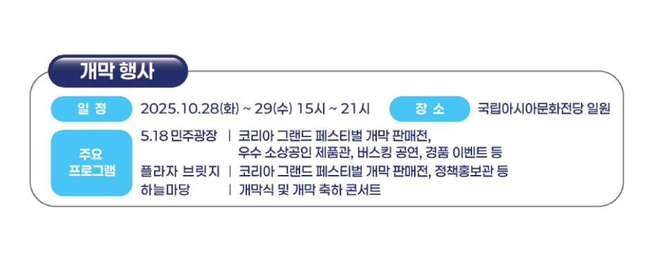 코리아 그랜드 페스티벌 개막식