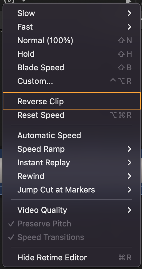 파이널컷 영상 반전