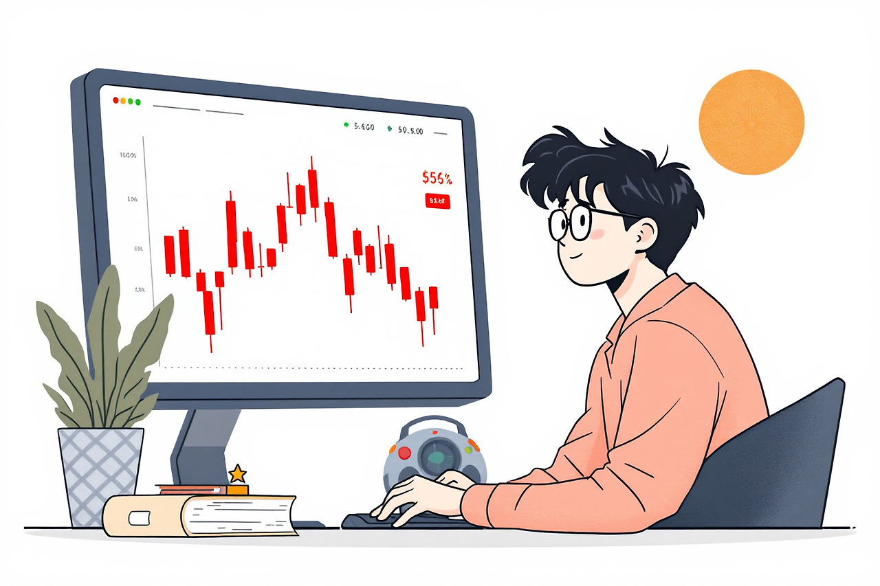 주식창 들여다 보는 투자자