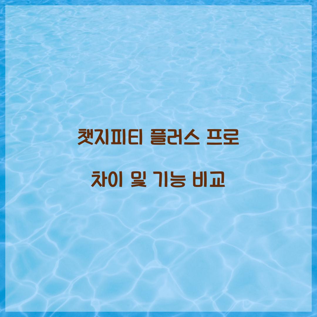 챗지피티 플러스 프로 차이