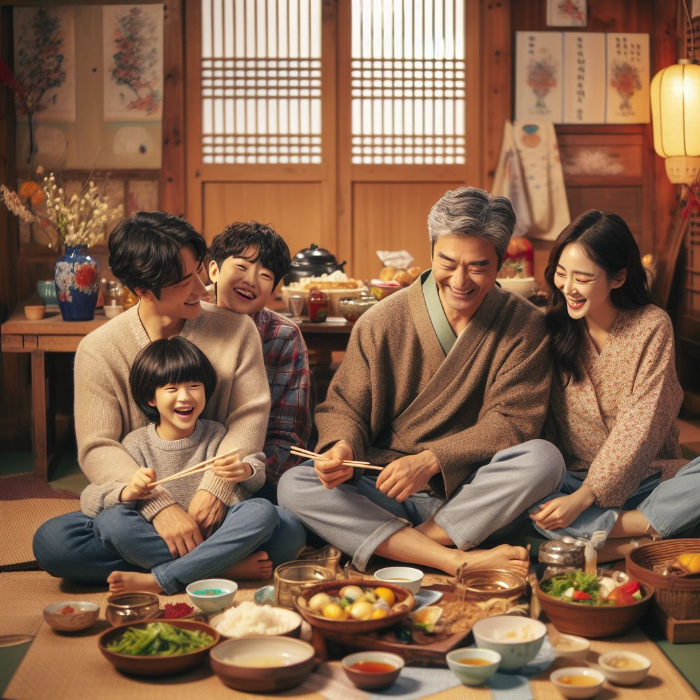 가족들이-화목하게-식사하는-모습