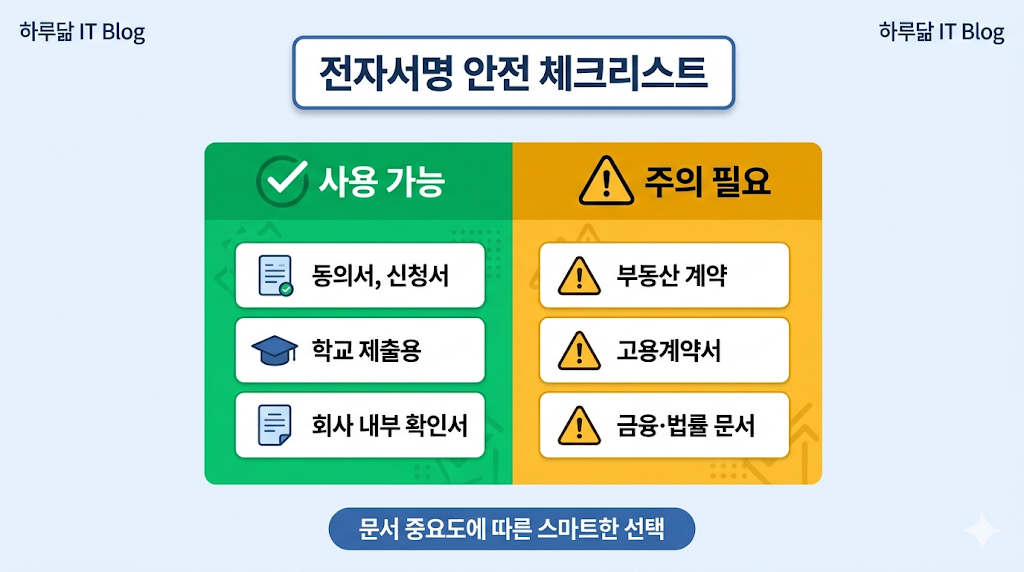 전자서명 안전 체크리스트