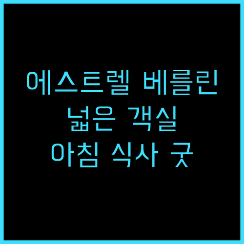 에스트렐 베를린 추천 후기 넓은 객실..