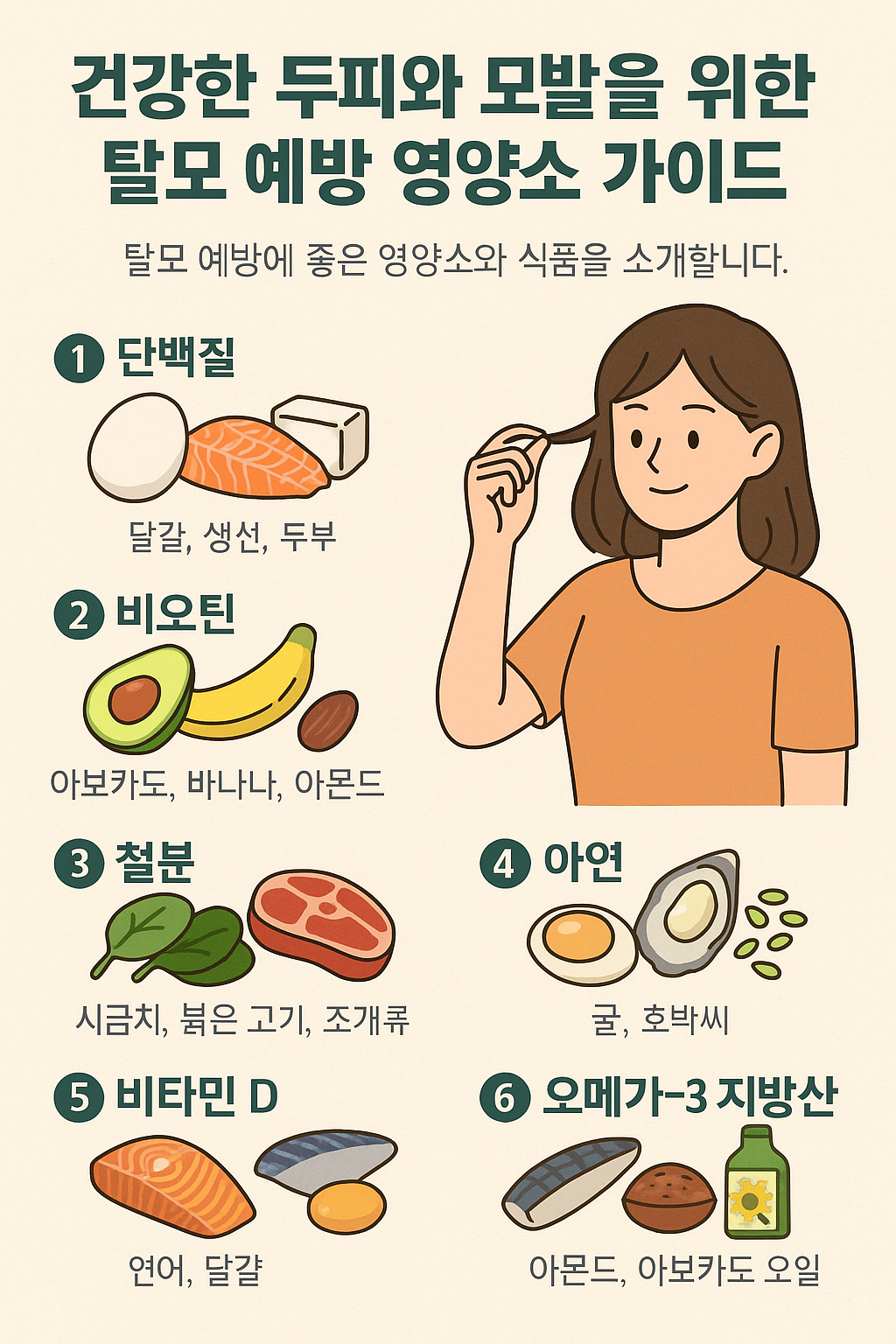 탈모 예방에 좋은 영양소