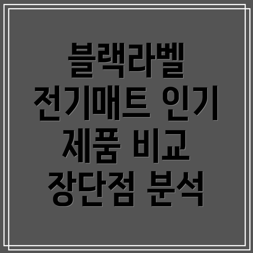블랙라벨전기매트인기제품비교분석장점과단점비교