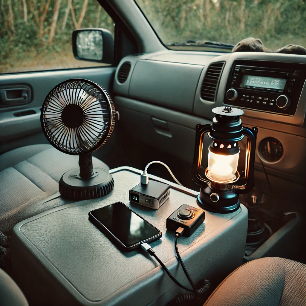 ESS 없이 보조배터리, USB 기기, 시거잭으로 구성된 가성비 차박 전력 셋업