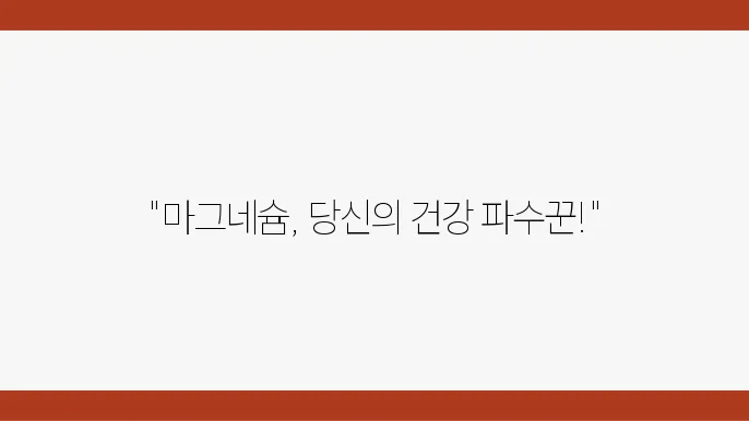 마그네슘 부족 증상쿄 예방 방법! 건강 유지에 필수인 이유